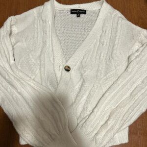White Cable Knit Sweater